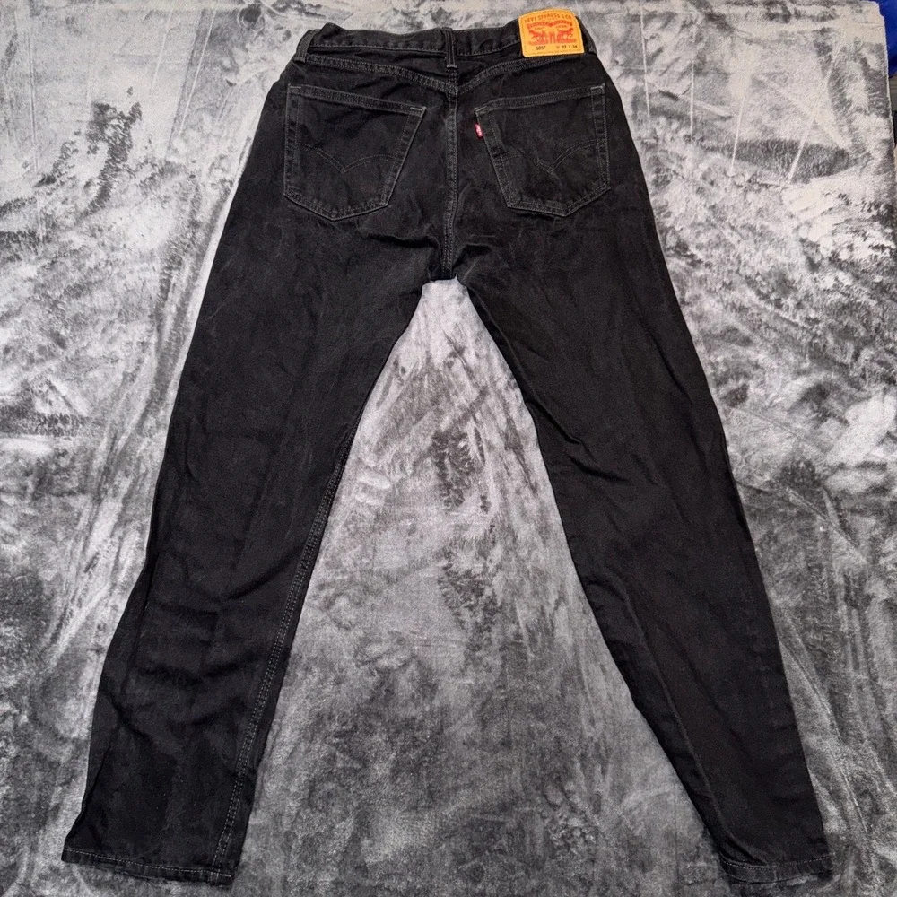 Levis‎ 505 Regular Fit Black Jeans Mens W33 L34 Straight Leg 00505-0260